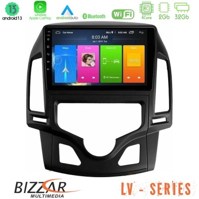 Bizzar LV Series Hyundai i30 2007-2012 Auto A/C 4Core Android 13 2+32GB Navigation Multimedia Tablet 9