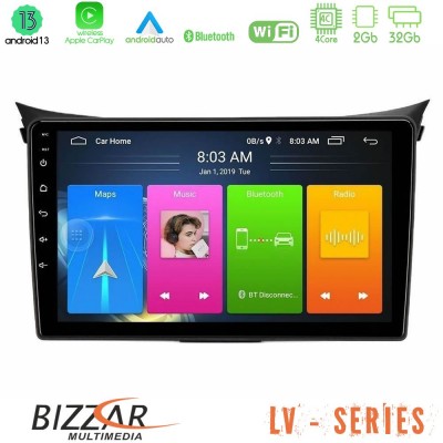 Bizzar LV Series Hyundai i30 2012-2017 4Core Android 13 2+32GB Navigation Multimedia Tablet 9