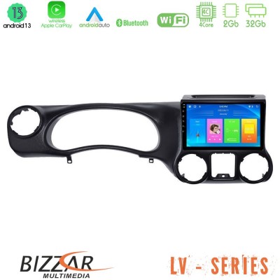 Bizzar LV Series Jeep Wrangler 2011-2014 4Core Android 13 2+32GB Navigation Multimedia Tablet 9