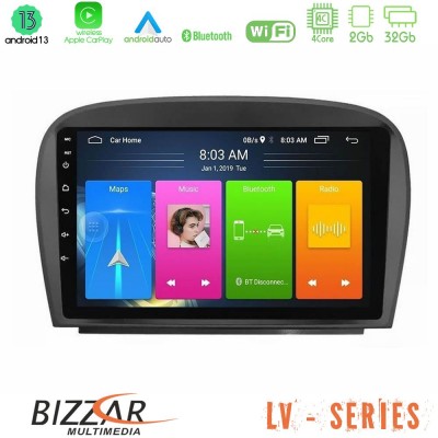 Bizzar LV Series Mercedes SL Class 2005-2011 4Core Android 13 2+32GB Navigation Multimedia Tablet 9