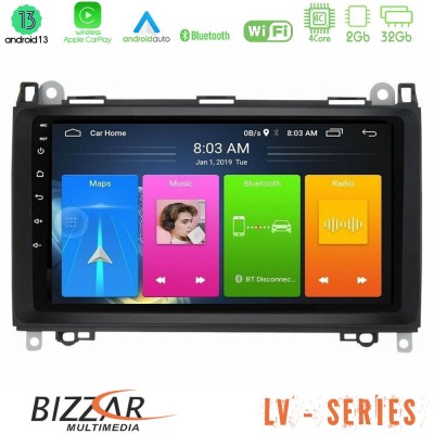 Bizzar LV Series Mercedes A/B/Vito/Sprinter Class 4Core Android 13 2+32GB Navigation Multimedia Tablet 9