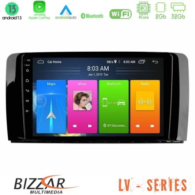 Bizzar LV Series Mercedes R Class 4Core Android 13 2+32GB Navigation Multimedia Tablet 9