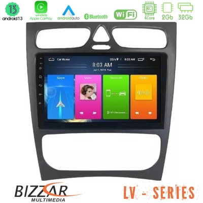 Bizzar LV Series Mercedes C Class (W203) 4Core Android 13 2+32GB Navigation Multimedia Tablet 9