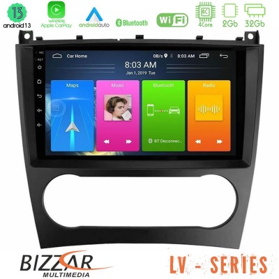 Bizzar LV Series Mercedes W203 Facelift 4Core Android 13 2+32GB Navigation Multimedia Tablet 9
