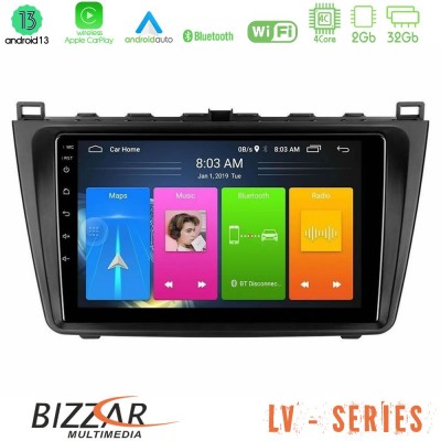 Bizzar LV Series Mazda 6 2008-2012 4core Android 13 2+32GB Navigation Multimedia Tablet 9
