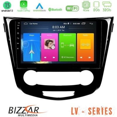 Bizzar LV Series Nissan Qashqai J11 (Manual A/C) 4Core Android 13 2+32GB Navigation Multimedia Tablet 10