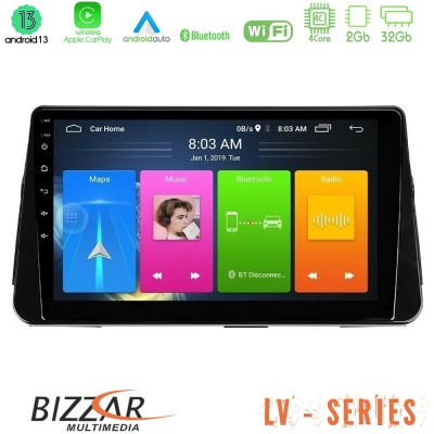 Bizzar LV Series Nissan Micra K14 4Core Android 13 2+32GB Navigation Multimedia Tablet 10