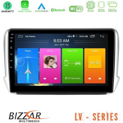 Bizzar LV Series Peugeot 208/2008 4Core Android 13 2+32GB Navigation Multimedia Tablet 10