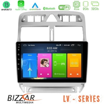 Bizzar LV Series Peugeot 307 2002-2008 4Core Android 13 2+32GB Navigation Multimedia Tablet 9