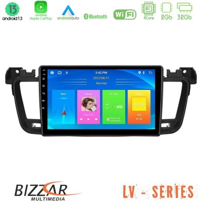 Bizzar LV Series Peugeot 508 2010-2018 4Core Android 13 2+32GB Navigation Multimedia Tablet 9