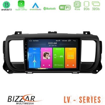 Bizzar LV Series Citroen/Peugeot/Opel/Toyota 4Core Android 13 2+32GB Navigation Multimedia Tablet 9
