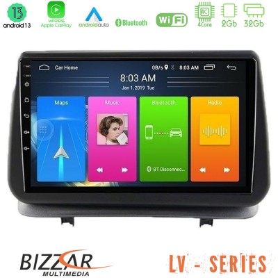 Bizzar LV Series Renault Clio 2005-2012 4Core Android 13 2+32GB Navigation Multimedia Tablet 9