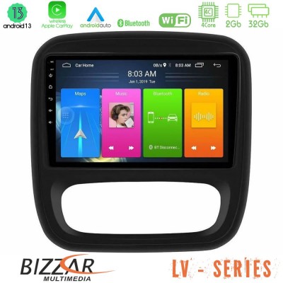 Bizzar LV Series Renault/Nissan/Opel/Fiat 4core Android 13 2+32GB Navigation Multimedia Tablet 9