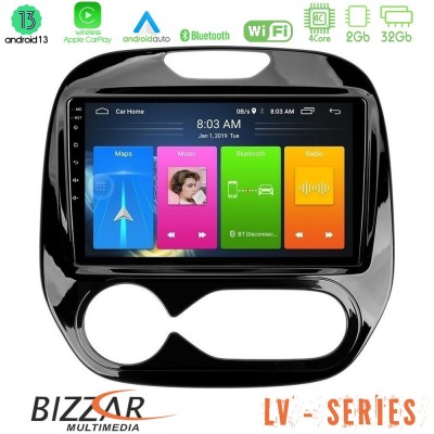Bizzar LV Series Renault Captur 2013-2019 (Auto AC) 4Core Android 13 2+32GB Navigation Multimedia Tablet 9
