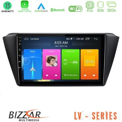 Bizzar LV Series Skoda Fabia 2015-2021 4Core Android 13 2+32GB Navigation Multimedia Tablet 9