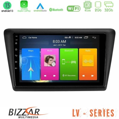 Bizzar LV Series Skoda Rapid 2013-2017 4core Android 13 2+32GB Navigation Multimedia Tablet 9