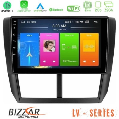 Bizzar LV Series Subaru Forester 4Core Android 13 2+32GB Navigation Multimedia Tablet 9