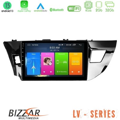 Bizzar LV Series Toyota Corolla 2014-2016 4Core Android 13 2+32GB Navigation Multimedia Tablet 10