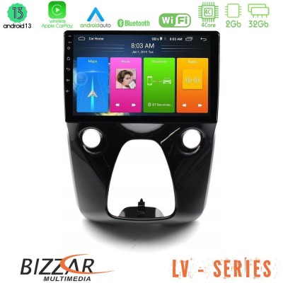 Bizzar LV Series Toyota Aygo | Citroen C1 | Peugeot 108 4Core Android 13 2+32GB Navigation Multimedia Tablet 10