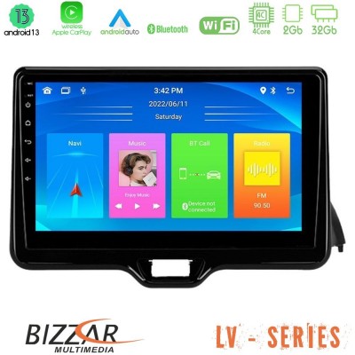 Bizzar LV Series Toyota Yaris 2020-> 4Core Android 13 2+32GB Navigation Multimedia Tablet 9