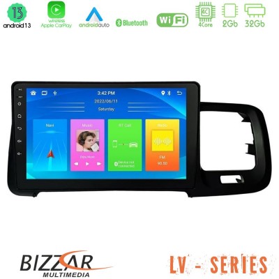 Bizzar LV Series Volvo S60 2010-2018 4Core Android 13 2+32GB Navigation Multimedia Tablet 9