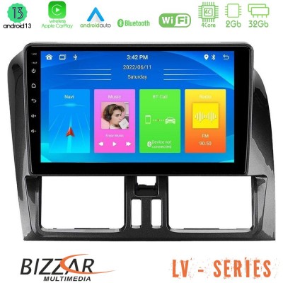 Bizzar LV Series Volvo XC60 2009-2012 4Core Android 13 2+32GB Navigation Multimedia Tablet 9