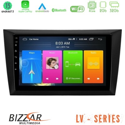 Bizzar LV Series Vw Golf 6 4Core Android 13 2+32GB Navigation Multimedia Tablet 9