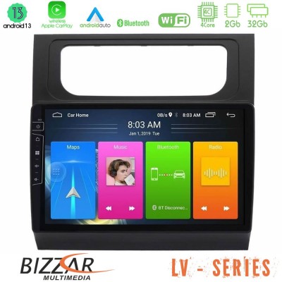 Bizzar LV Series VW Touran 2011-2015 4core Android 13 2+32GB Navigation Multimedia Tablet 10