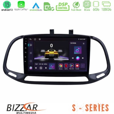 Bizzar S Series Fiat Doblo 2015-2022 8core Android13 6+128GB Navigation Multimedia Tablet 9
