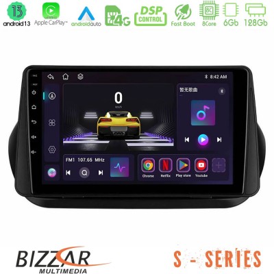 Bizzar S Series Fiat Fiorino/Citroen Nemo/Peugeot Bipper 8core Android13 6+128GB Navigation Multimedia Tablet 9