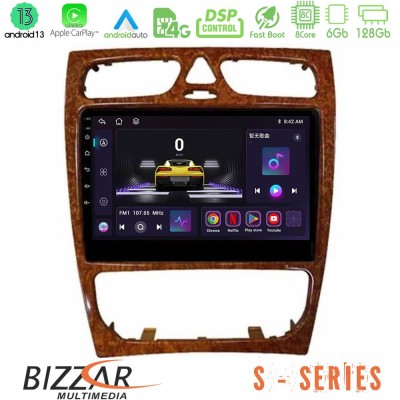 Bizzar S Series Mercedes C Class (W203) 8core Android13 6+128GB Navigation Multimedia Tablet 9