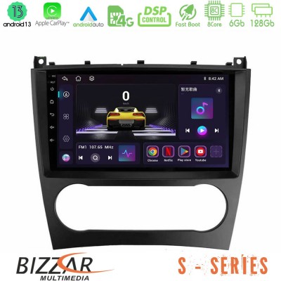 Bizzar S Series Mercedes W203 Facelift 8core Android13 6+128GB Navigation Multimedia Tablet 9
