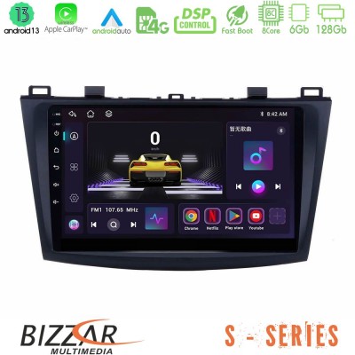 Bizzar S Series Mazda 3 2009-2014 8core Android13 6+128GB Navigation Multimedia Tablet 9