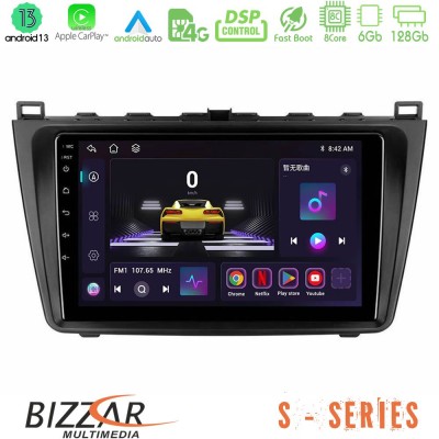 Bizzar S Series Mazda 6 2008-2012 8core Android13 6+128GB Navigation Multimedia Tablet 9