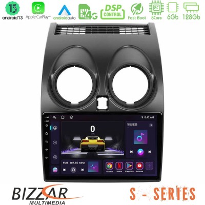 Bizzar S Series Nissan Qashqai J10 8core Android13 6+128GB Navigation Multimedia Tablet 9