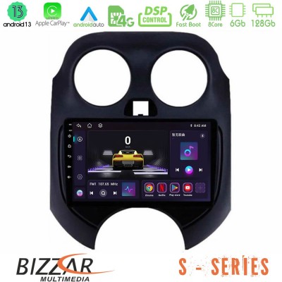 Bizzar S Series Nissan Micra 2011-2014 8core Android13 6+128GB Navigation Multimedia Tablet 9