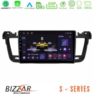 Bizzar S Series Peugeot 508 2010-2018 8core Android13 6+128GB Navigation Multimedia Tablet 9