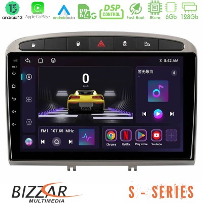Bizzar S Series Peugeot 308/RCZ 8core Android13 6+128GB Navigation Multimedia Tablet 9