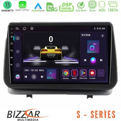 Bizzar S Series Renault Clio 2005-2012 8core Android13 6+128GB Navigation Multimedia Tablet 9
