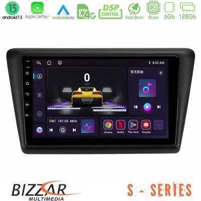 Bizzar S Series Skoda Rapid 2013-2017 8core Android13 6+128GB Navigation Multimedia Tablet 9