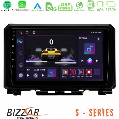 Bizzar S Series Suzuki Jimny 2018-2022 8core Android13 6+128GB Navigation Multimedia Tablet 9