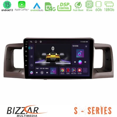Bizzar S Series Toyota Corolla 2002-2006 8Core Android13 6+128GB Navigation Multimedia Tablet 9