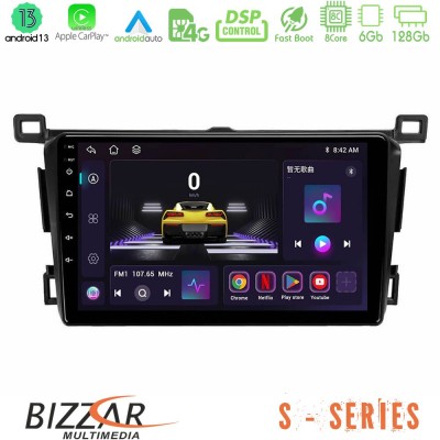 Bizzar S Series Toyota RAV4 2013-2018 8core Android13 6+128GB Navigation Multimedia Tablet 9
