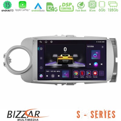 Bizzar S Series Toyota Yaris 8core Android13 6+128GB Navigation Multimedia Tablet 9