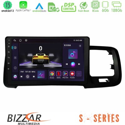 Bizzar S Series Volvo S60 2010-2018 8core Android13 6+128GB Navigation Multimedia Tablet 9