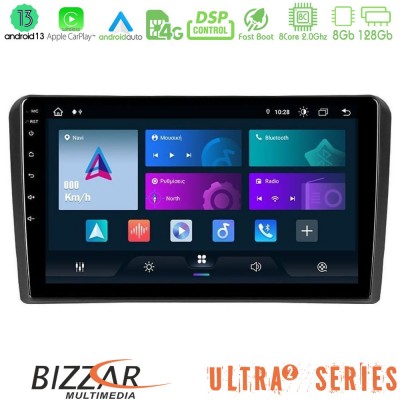 Bizzar Ultra Series Audi A3 8P 8core Android13 8+128GB Navigation Multimedia Tablet 9