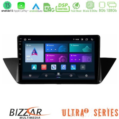 Bizzar Ultra Series BMW Χ1 E84 8Core Android13 8+128GB Navigation Multimedia Tablet 10