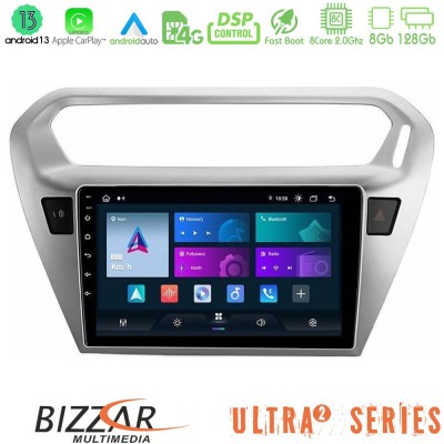 Bizzar Ultra Series Citroën C-Elysée / Peugeot 301 8Core Android13 8+128GB Navigation Multimedia Tablet 9