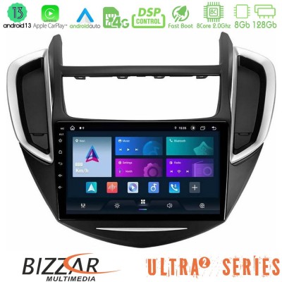 Bizzar Ultra Series Chevrolet Trax 2013-2020 8core Android13 8+128GB Navigation Multimedia Tablet 9