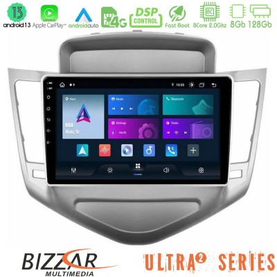 Bizzar Ultra Series Chevrolet Cruze 2009-2012 8core Android13 8+128GB Navigation Multimedia Tablet 9